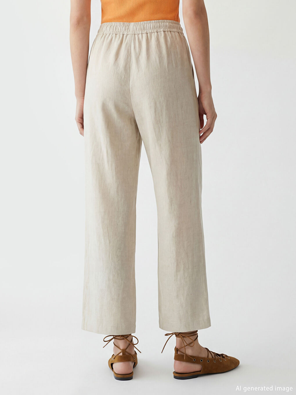 Woman BEIGE Trousers-3