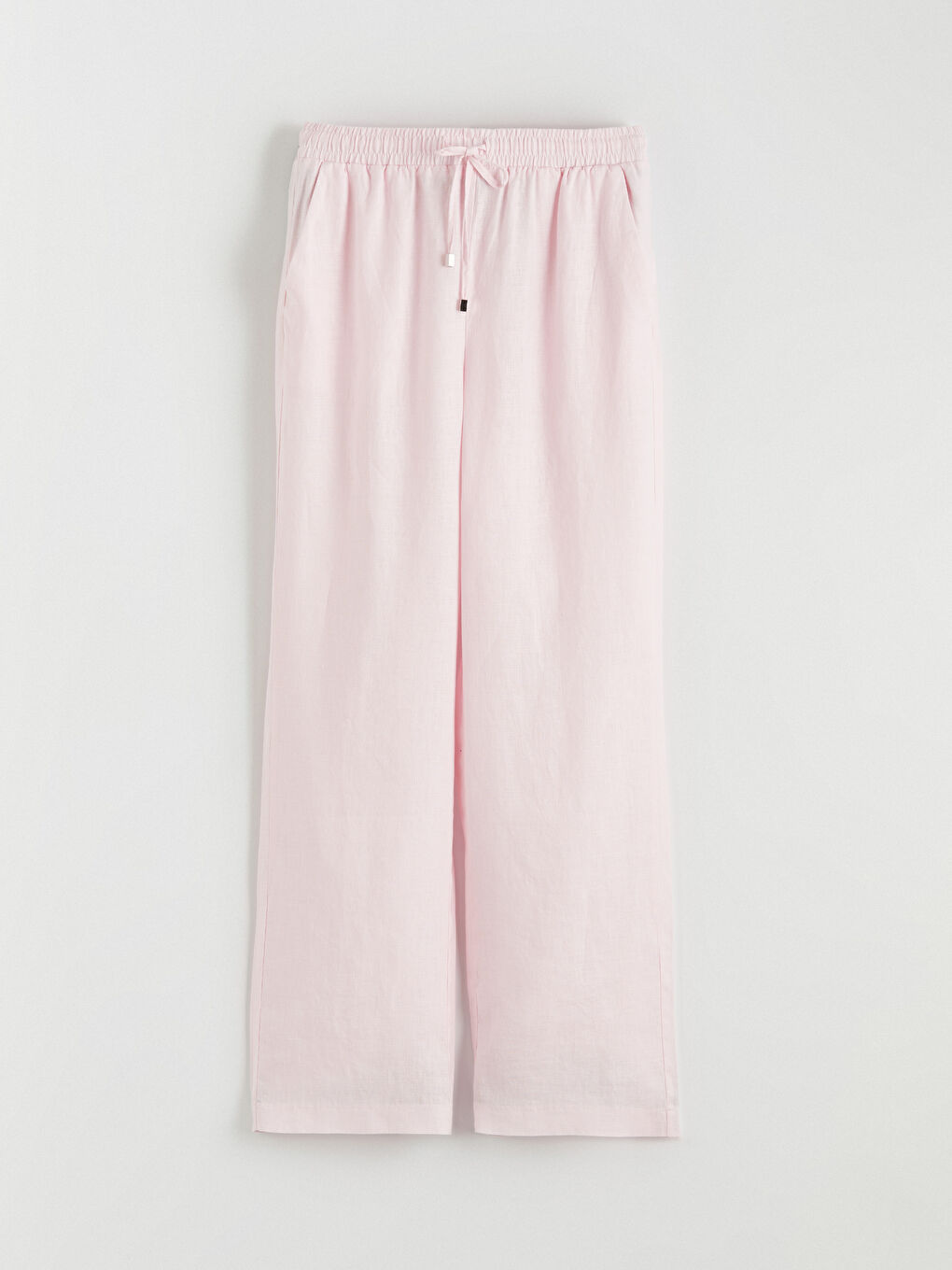 Elastic Waist Linen Women's Trousers-4