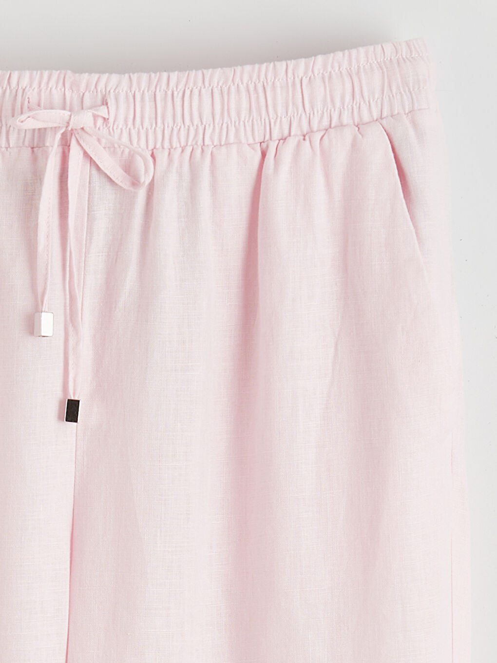 Elastic Waist Linen Women's Trousers-5