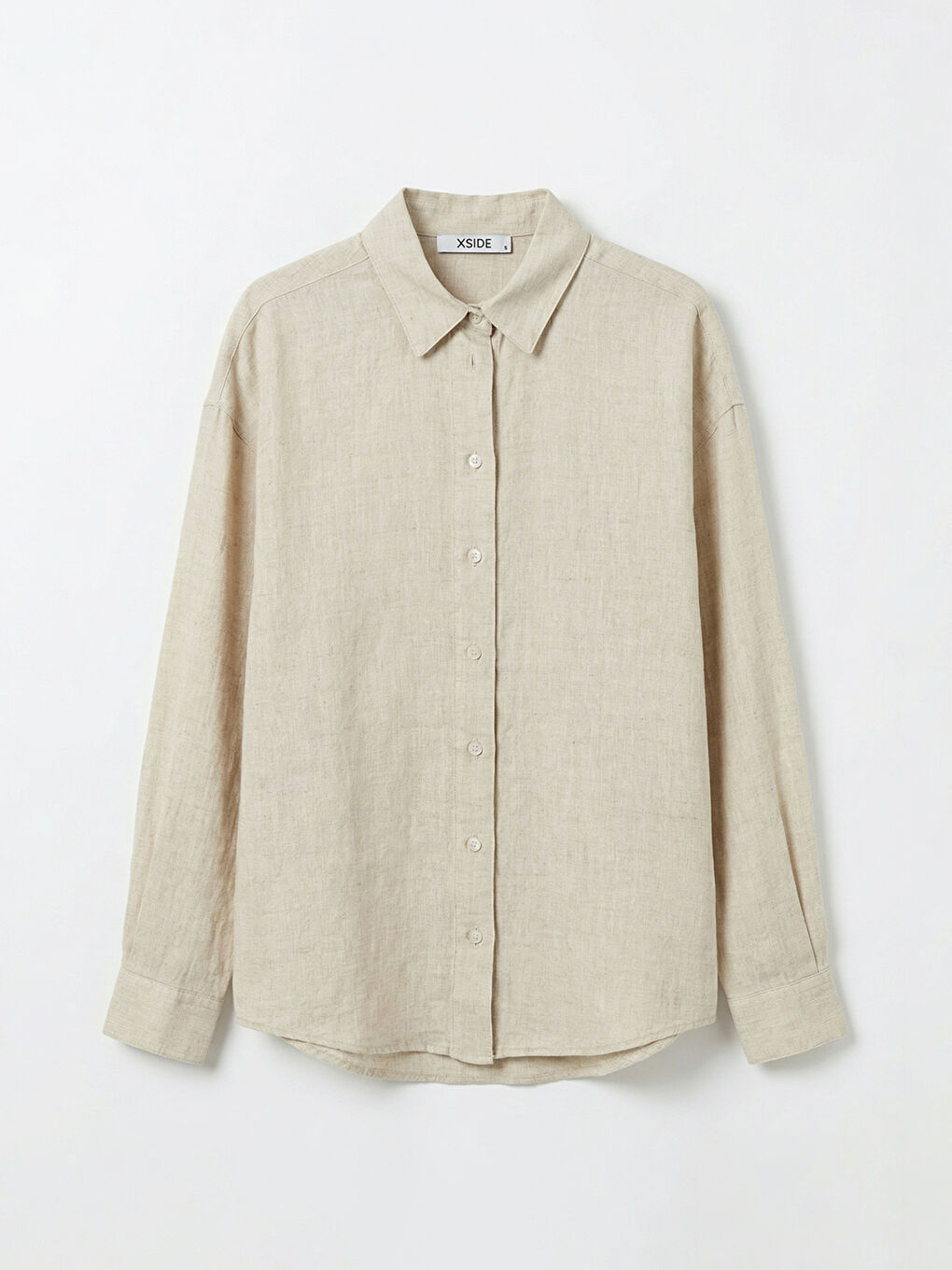 Oversize Keten Kadın Gömlek-4