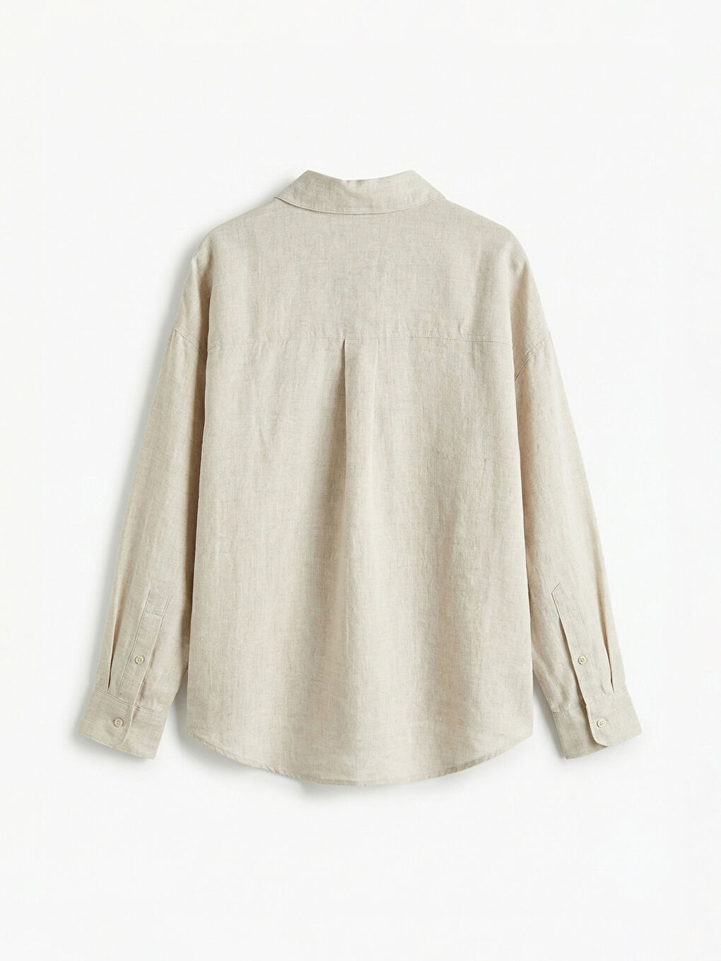 Oversize Keten Kadın Gömlek-5