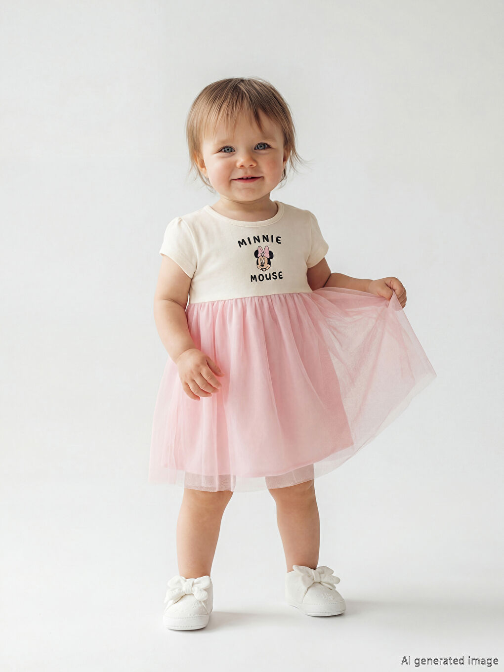 Платье из фатина для малышки девочки с принтом Минни Маус