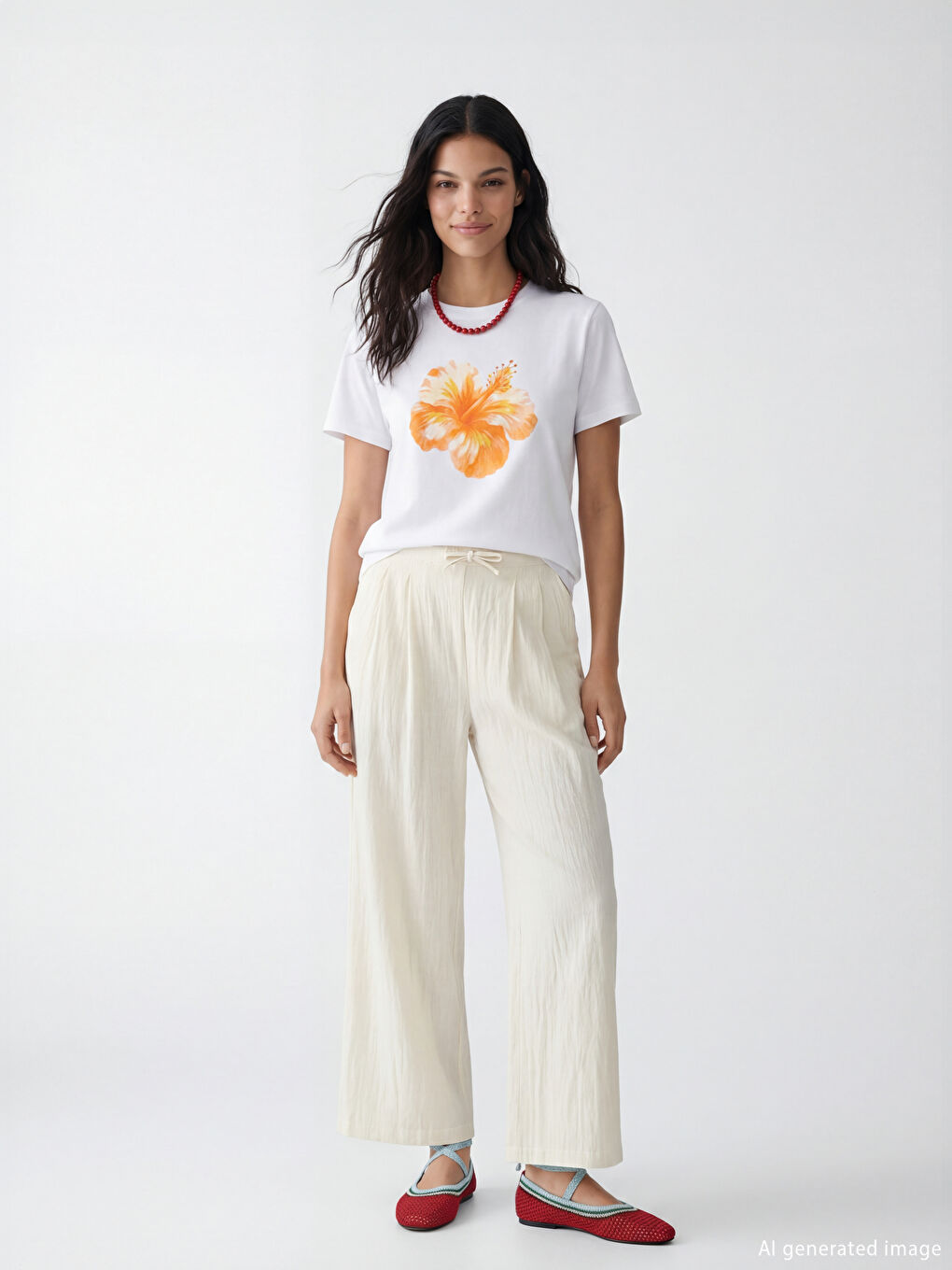 Elasticated Waist Textured Women's Trousers