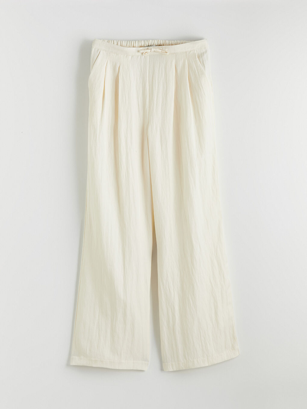 Elasticated Waist Textured Women's Trousers-4