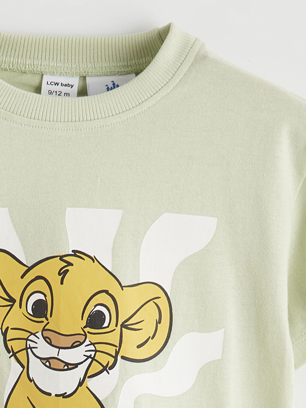 Yeşil Aslan Kral Baskılı Erkek Bebek Penye Tişört-1