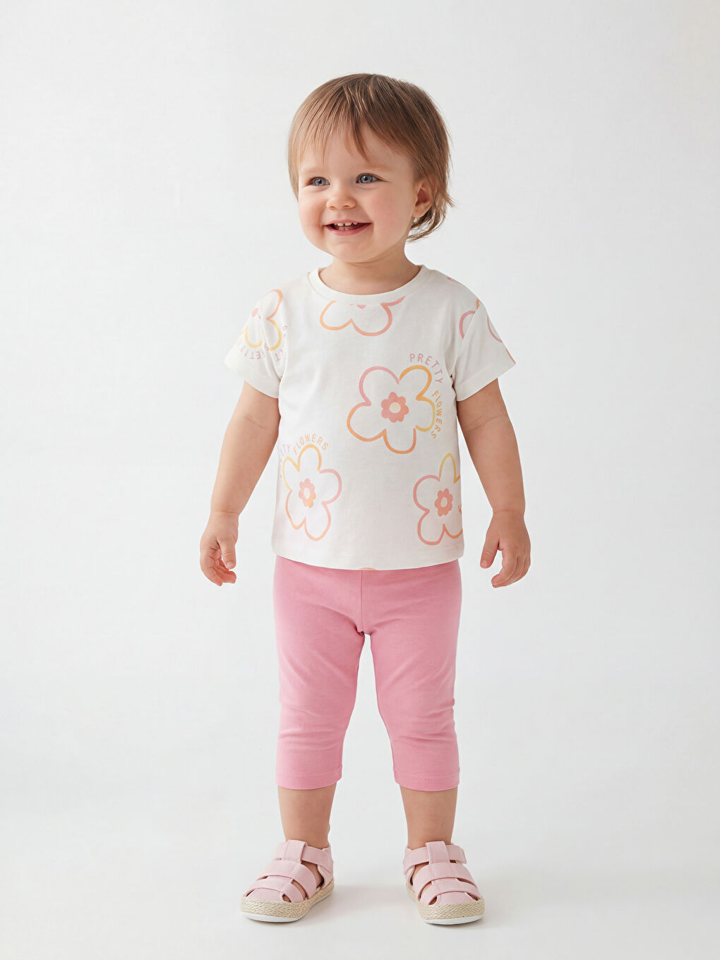 Floral Baby Tee and Leggings Set-1