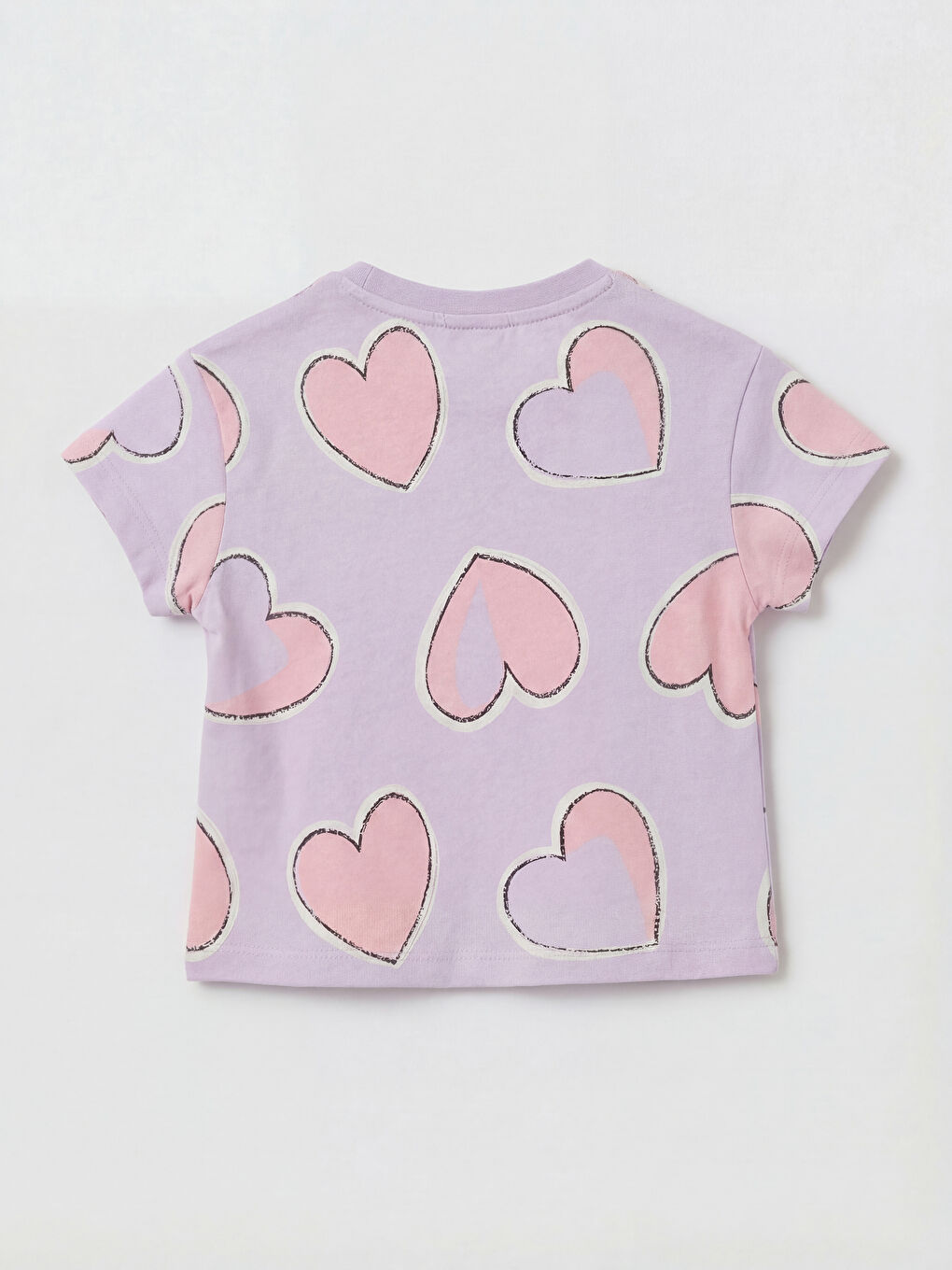 Lila Kalp Desenli Kız Bebek Tişört ve Tayt-2