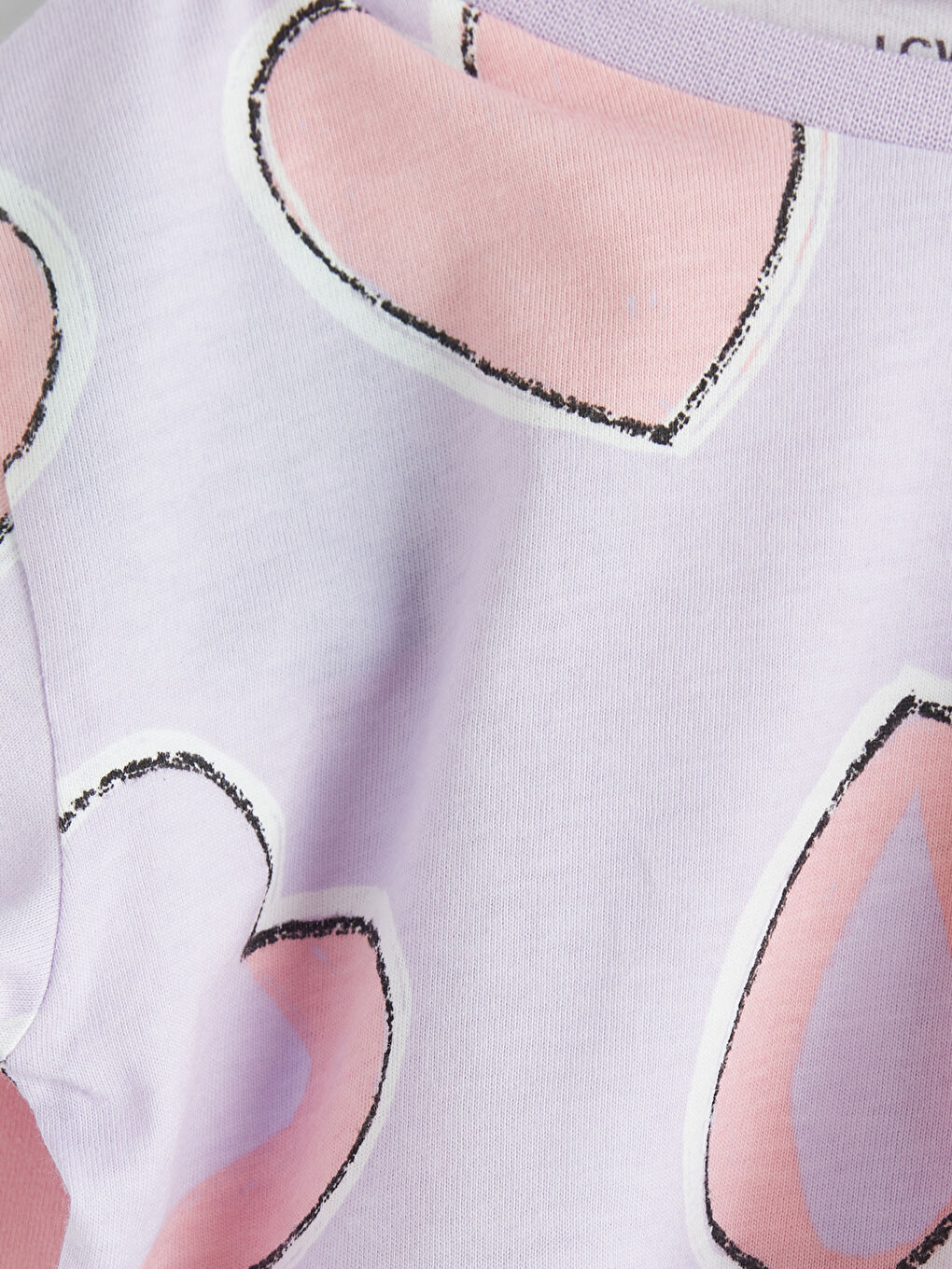 Lila Kalp Desenli Kız Bebek Tişört ve Tayt-5