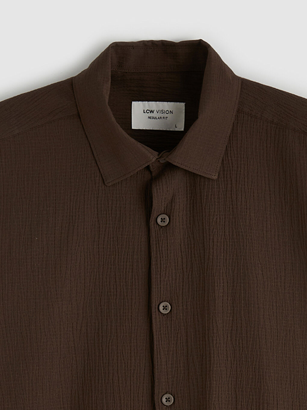 Kahverengi Regular Fit Erkek Gömlek-5