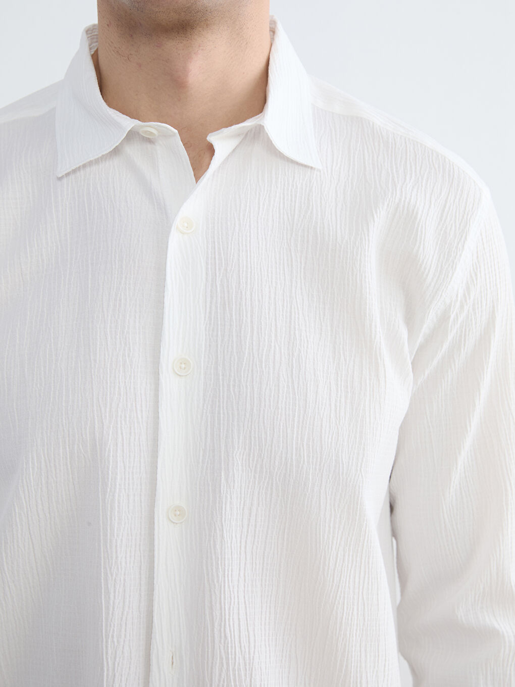 Ekru Regular Fit Erkek Gömlek-2