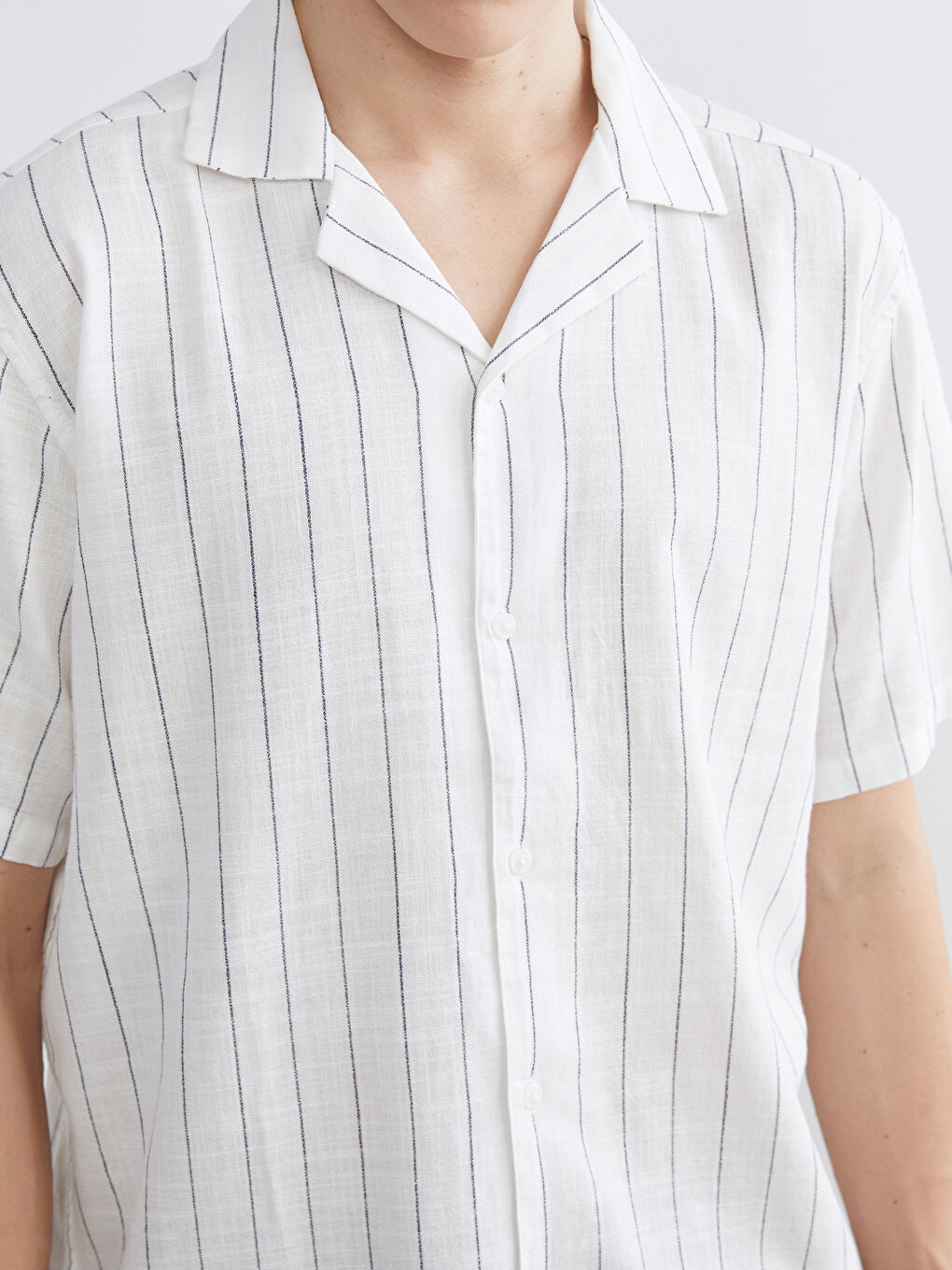 Regular Fit Resort Collar Striped Men's Shirt-2