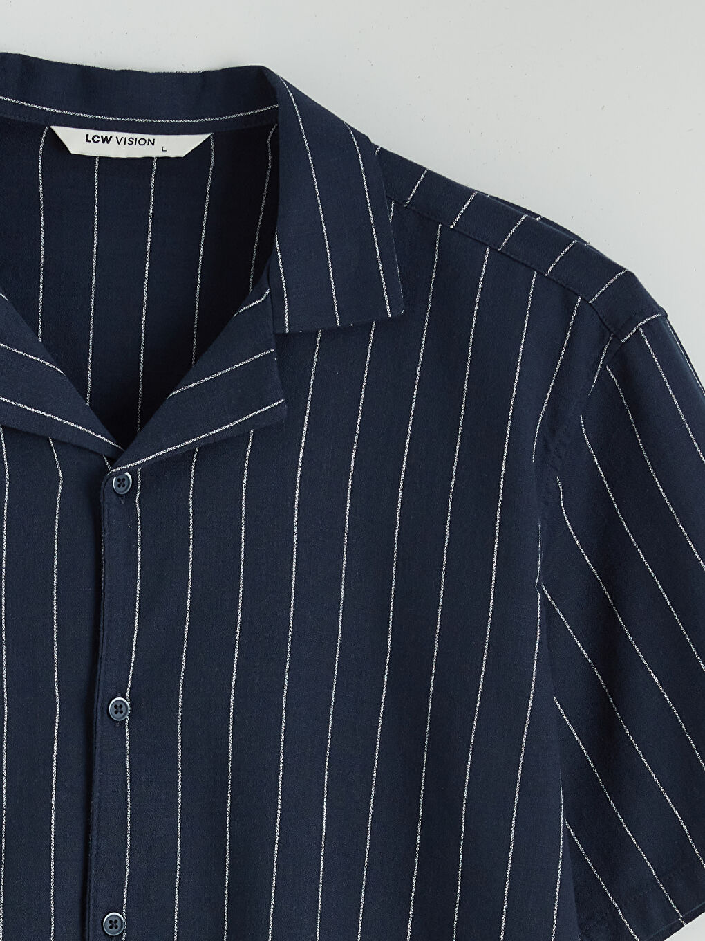 Regular Fit Resort Collar Striped Men's Shirt-5