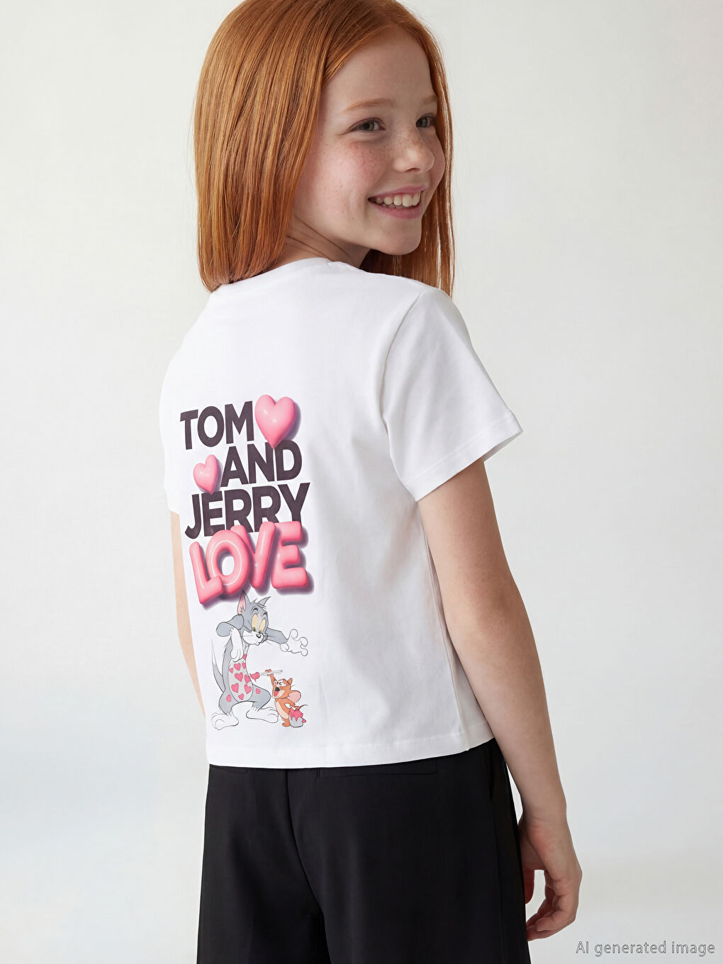 T-shirt fille avec imprimé Tom et Jerry-2