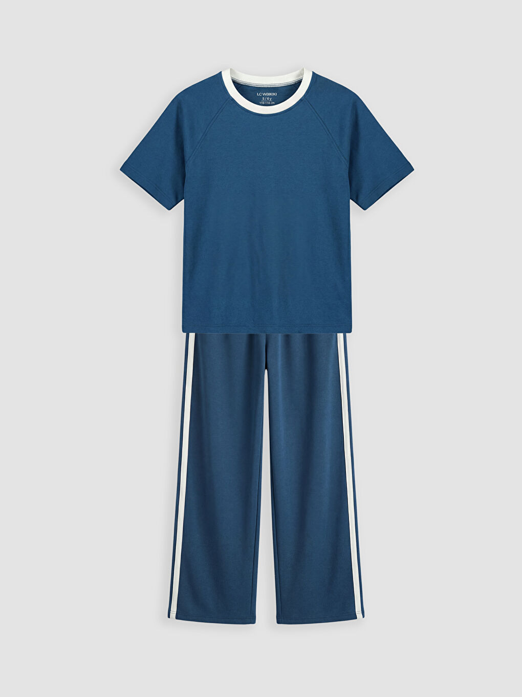 İndigo Bisiklet Yaka Kız Çocuk Tişört ve Eşofman Altı