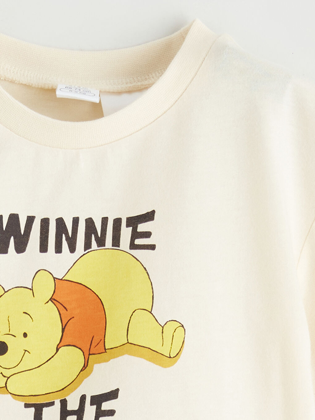 Ekru Winnie The Pooh Baskılı Erkek Bebek Şort ve Tişört-2
