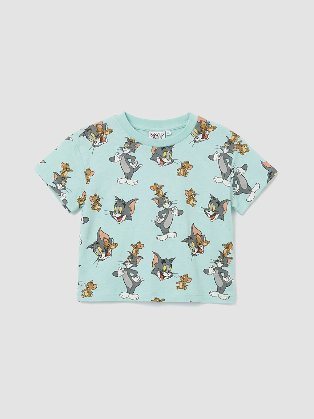 Turkuaz Tom ve Jerry Baskılı Erkek Bebek Tişört ve Şort-1