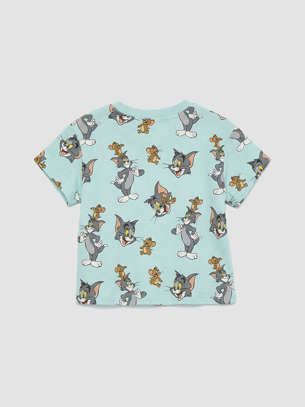 Turkuaz Tom ve Jerry Baskılı Erkek Bebek Tişört ve Şort-2