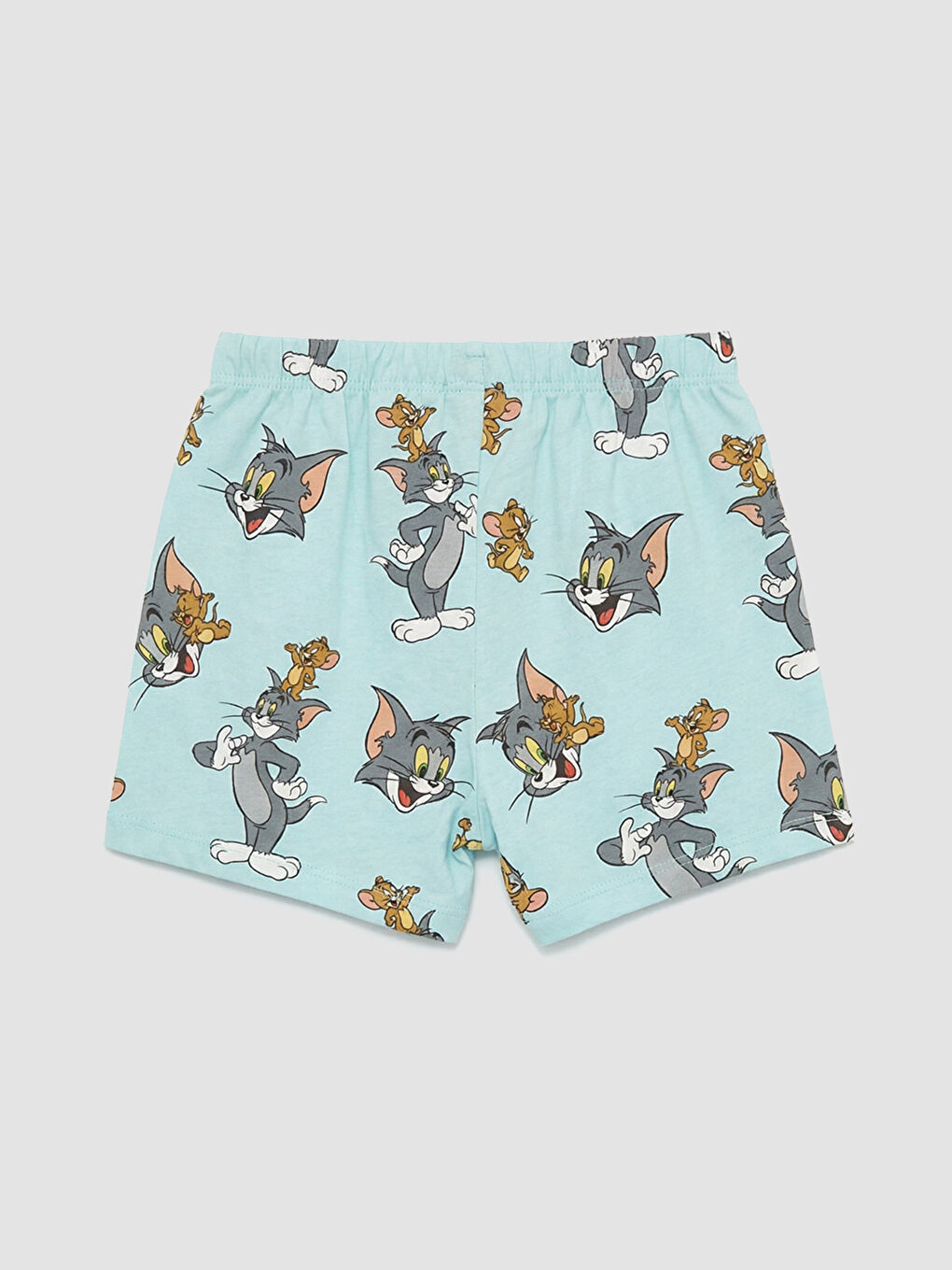 Turkuaz Tom ve Jerry Baskılı Erkek Bebek Tişört ve Şort-4