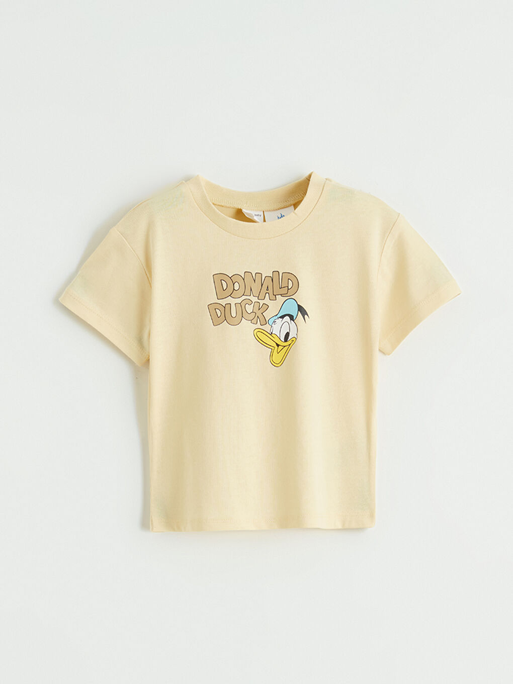 Sarı Donald Duck Baskılı Bisiklet Yaka Erkek Bebek Takım-1