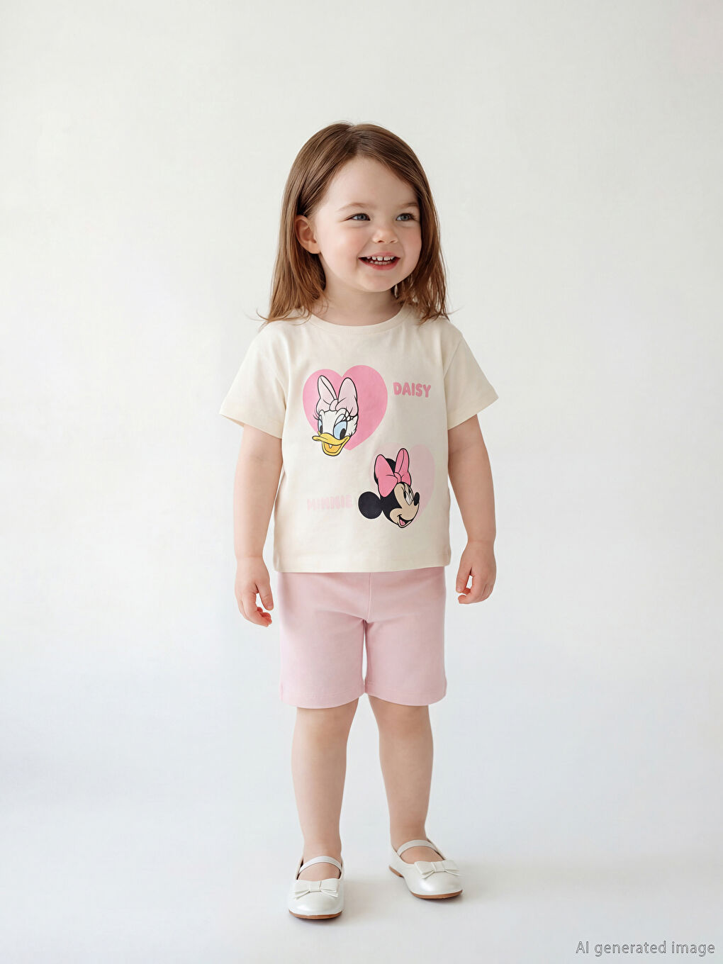Minnie Mouse Printed Baby Girls' T-Shirt and Leggings