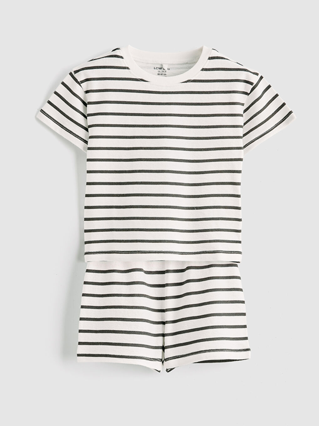 Tricou vărgat și pantaloni scurți pentru bebeluși băieți