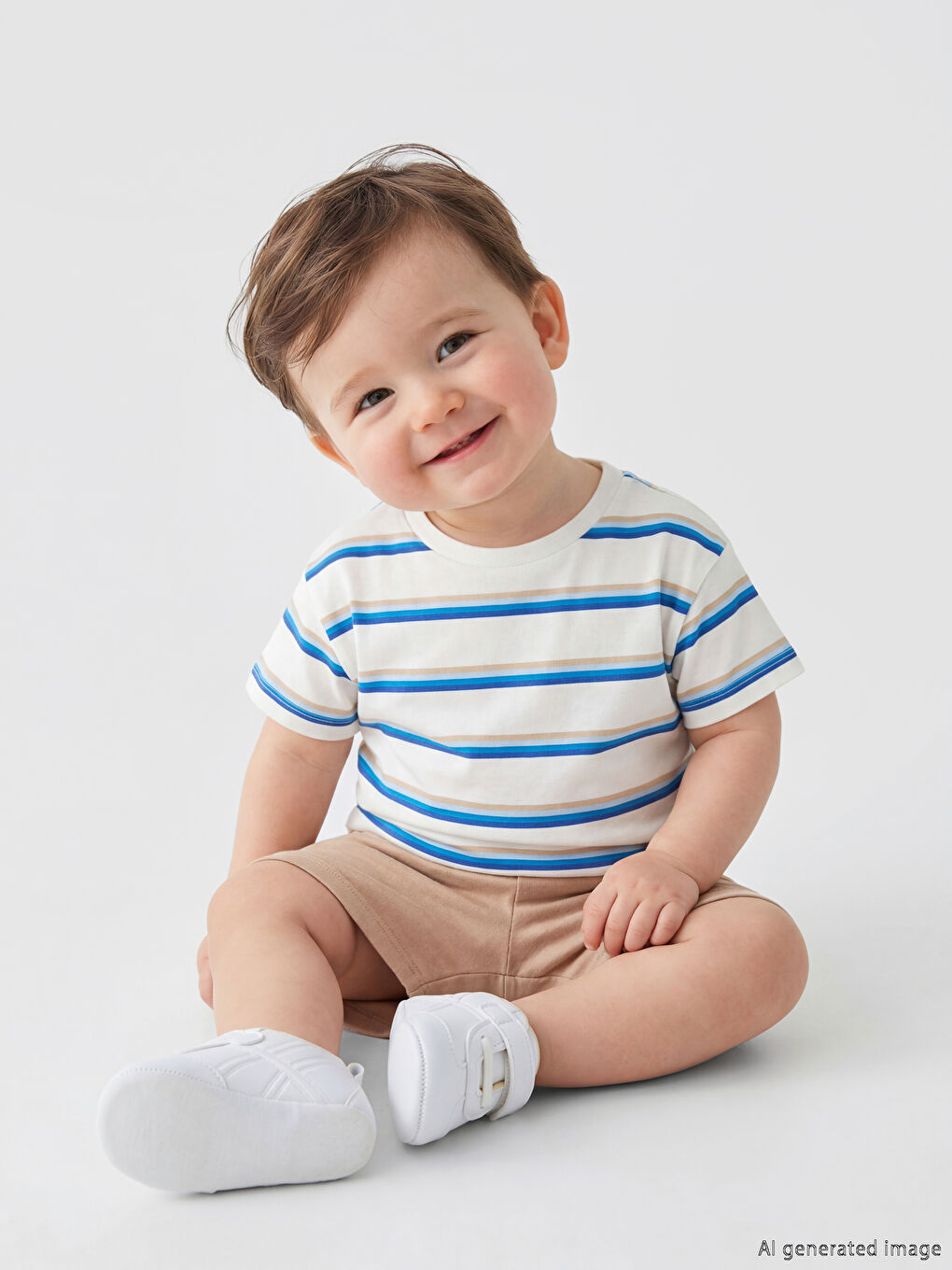 Полосатые футболка и шорты для малышей мальчиков-1