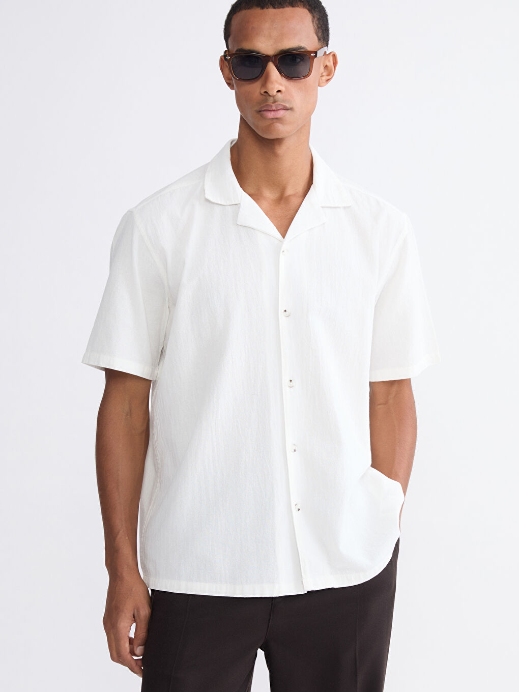 Men's Regular Fit Resort Collar Shirt