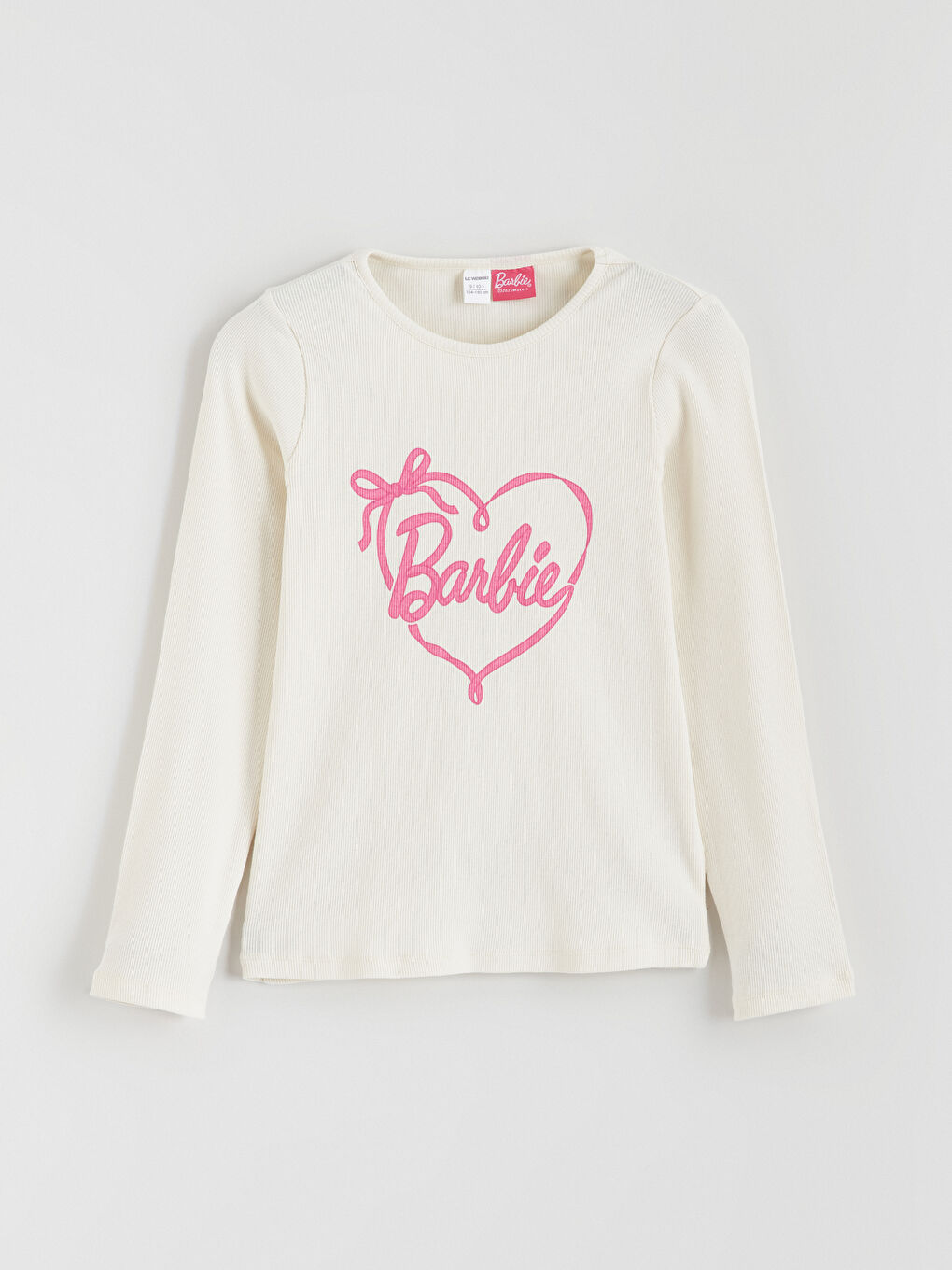 Crew Neck Barbie Printed Girls' T-Shirt