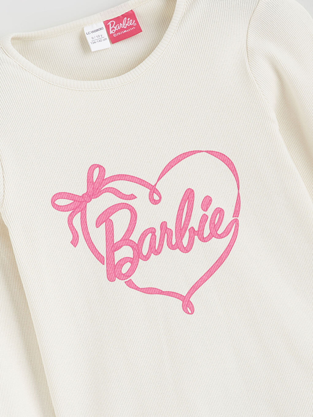 Crew Neck Barbie Printed Girls' T-Shirt-1