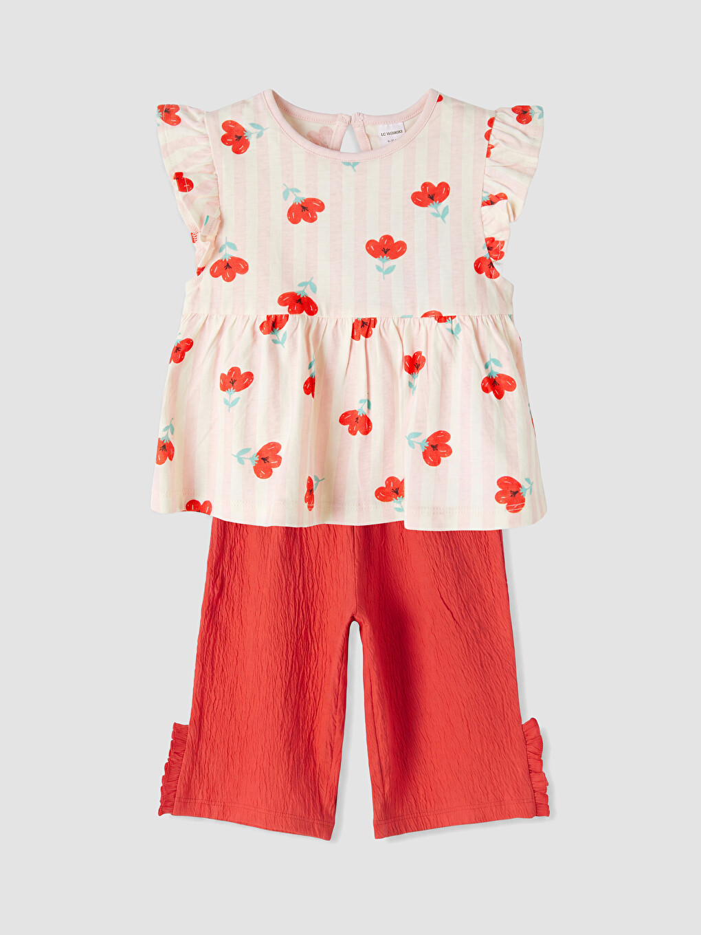 Flower Patterned Baby Girls' Set