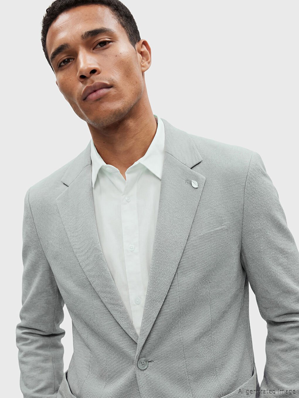 Gri Dar Kalıp Erkek Blazer Ceket