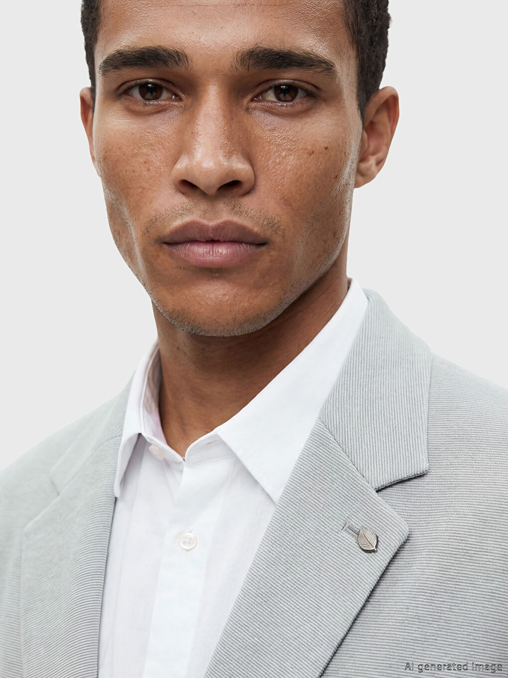 Gri Dar Kalıp Erkek Blazer Ceket-2