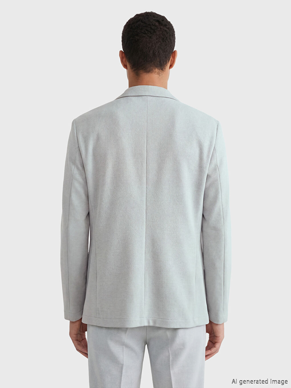 Gri Dar Kalıp Erkek Blazer Ceket-3