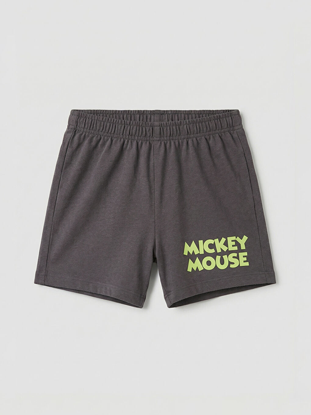 Ekru Mickey Mouse Baskılı Erkek Bebek Tişört ve Şort-3