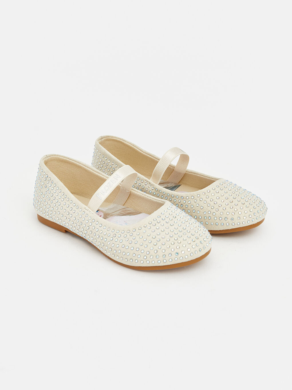 Beyaz Taşlı Kız Çocuk Babet 