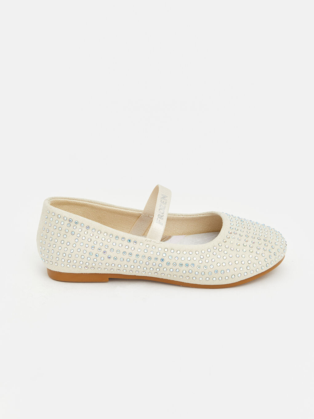 Beyaz Taşlı Kız Çocuk Babet -1