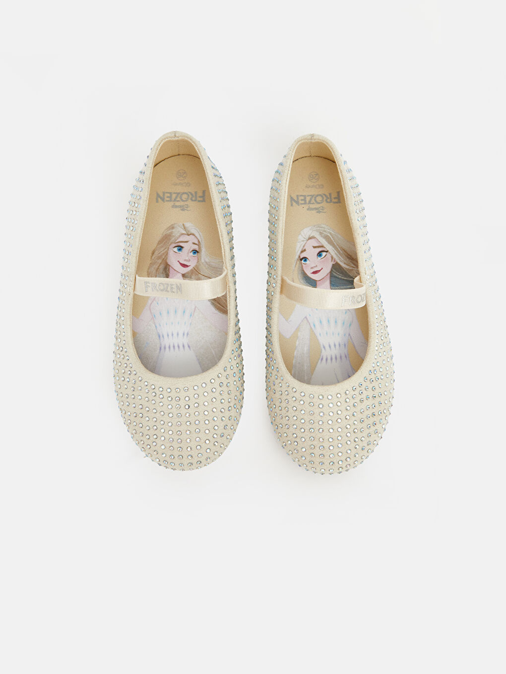 Beyaz Taşlı Kız Çocuk Babet -2