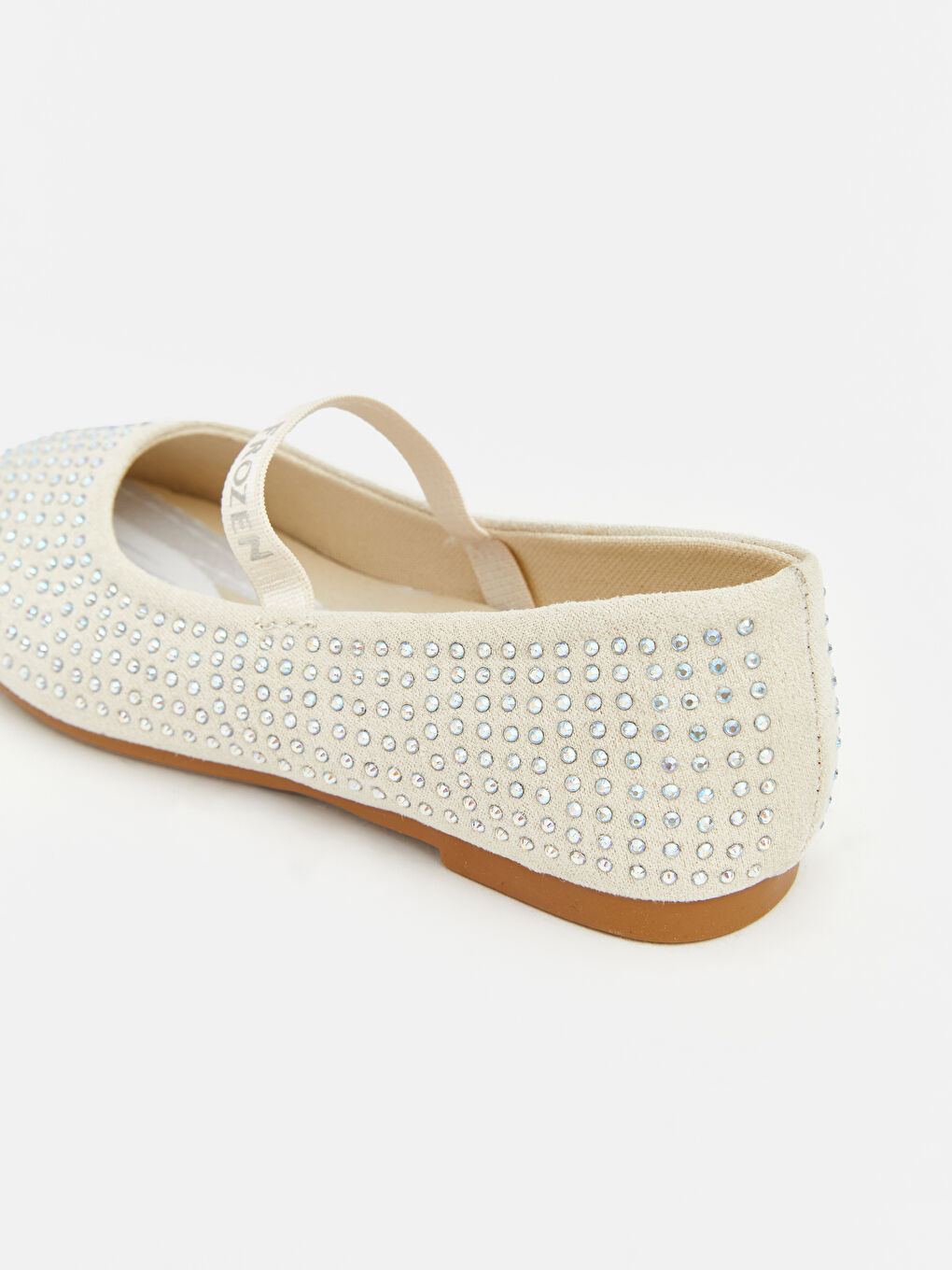 Beyaz Taşlı Kız Çocuk Babet -4