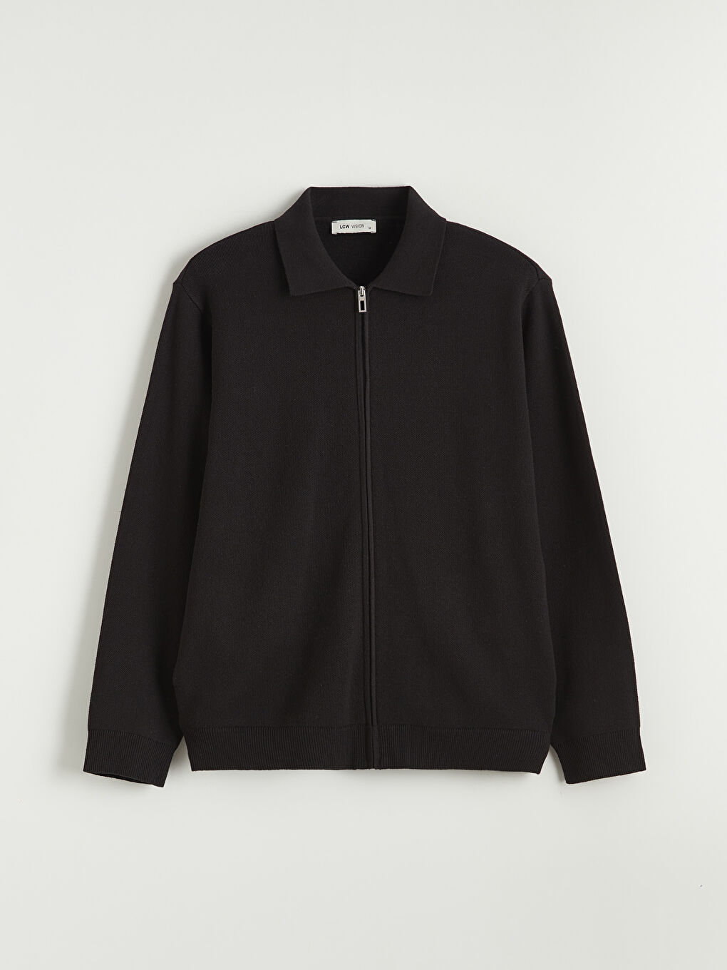 Men's Knitted Cardigan with Polo Collar in a Regular Fit-4