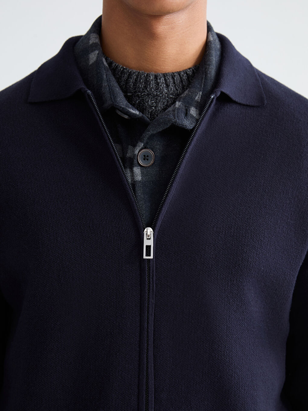 Чоловік ТЕМНО-СИНІЙ Кардиган-2