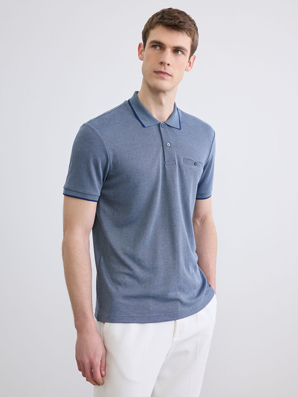 Lacivert Polo Yaka Erkek Tişört