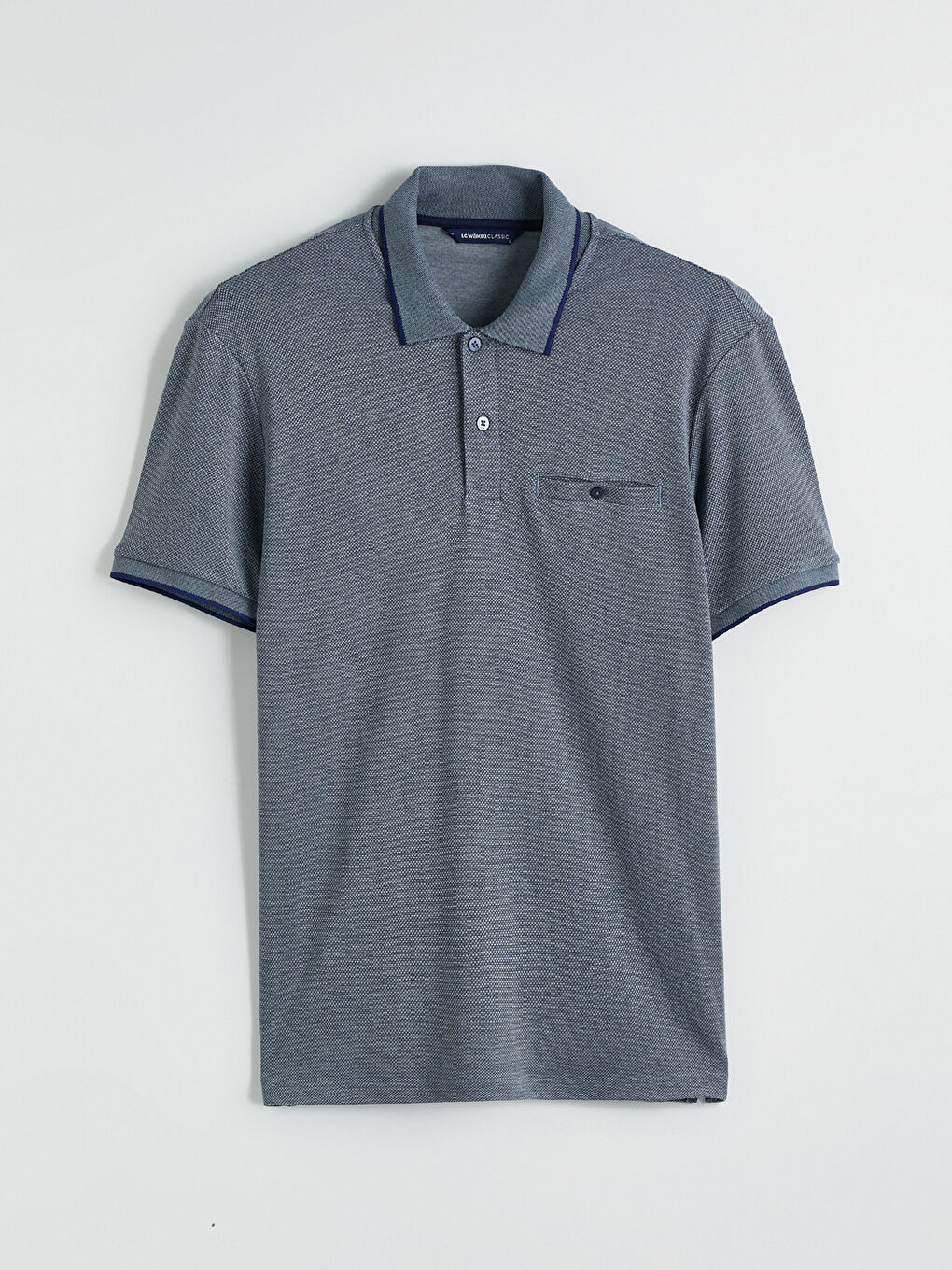 Lacivert Polo Yaka Erkek Tişört-4