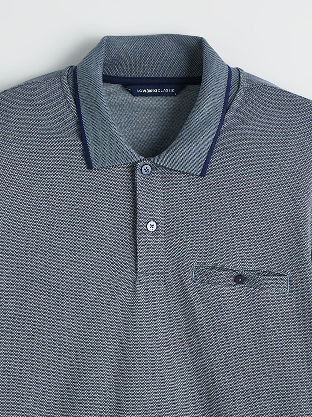 Lacivert Polo Yaka Erkek Tişört-5