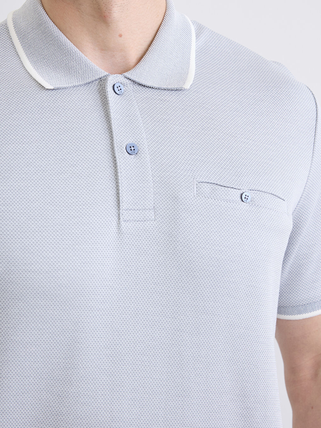 İndigo Polo Yaka Erkek Tişört-2