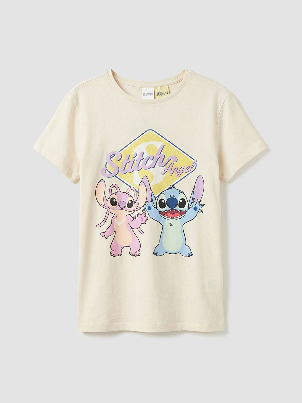 Set de pijama imprimat cu Stitch și Angel pentru fată-1