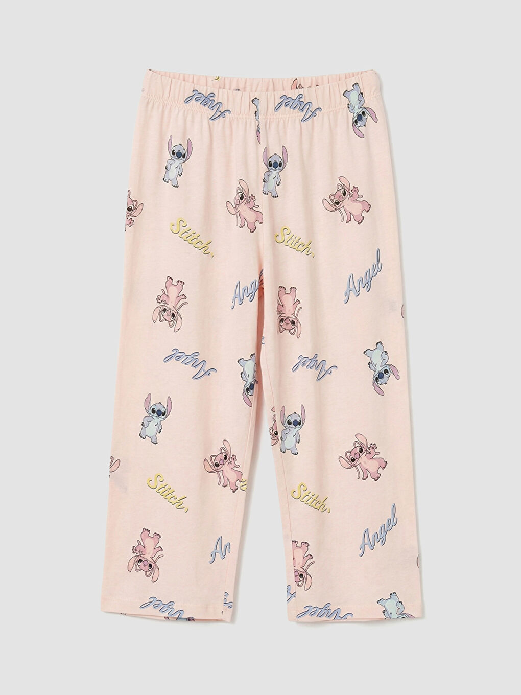 Set de pijama imprimat cu Stitch și Angel pentru fată-3