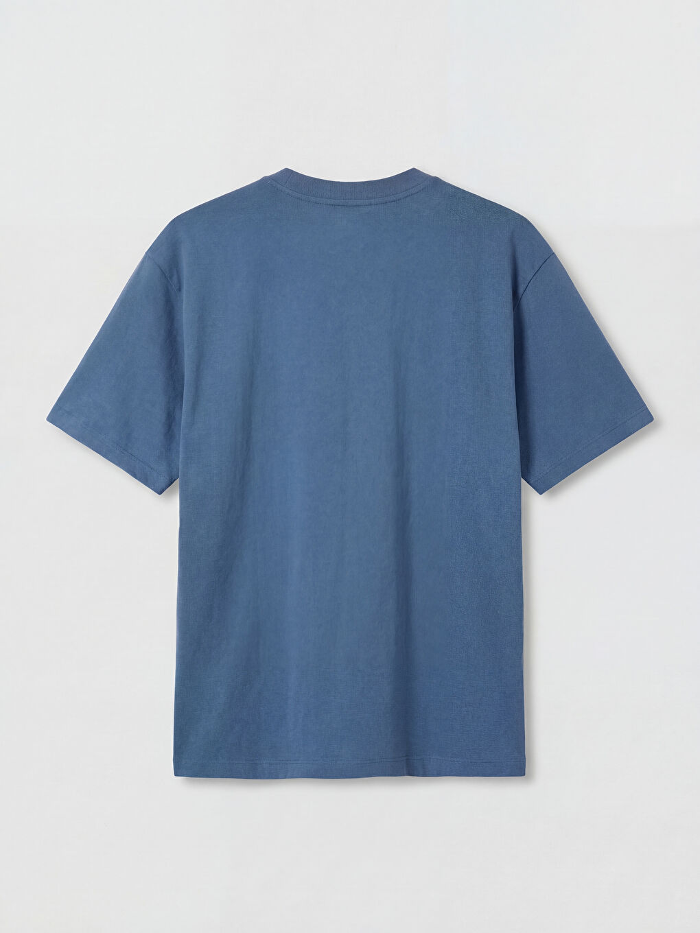 Mavi Bisiklet Yaka Nakışlı Erkek Tişört-1