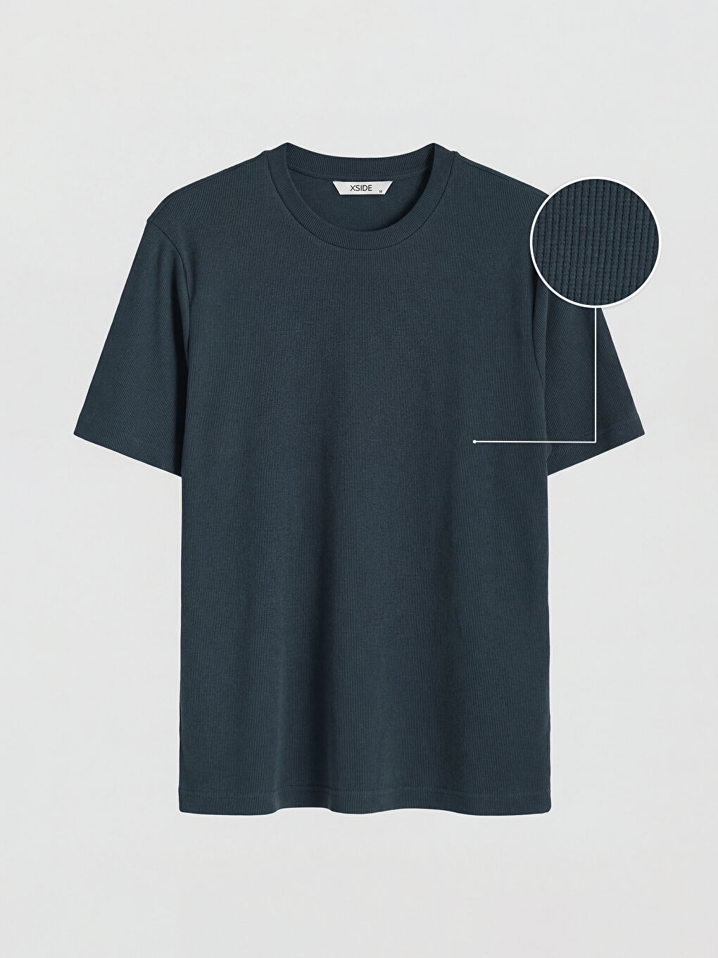 Lacivert Bisiklet Yaka Erkek Tişört