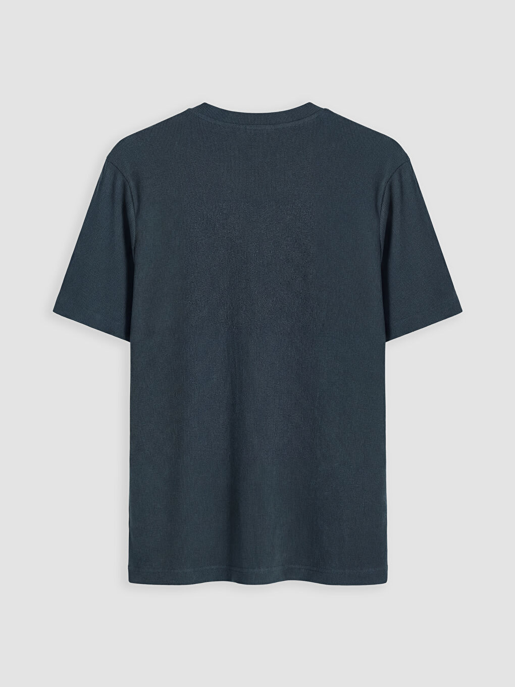 Lacivert Bisiklet Yaka Erkek Tişört-1