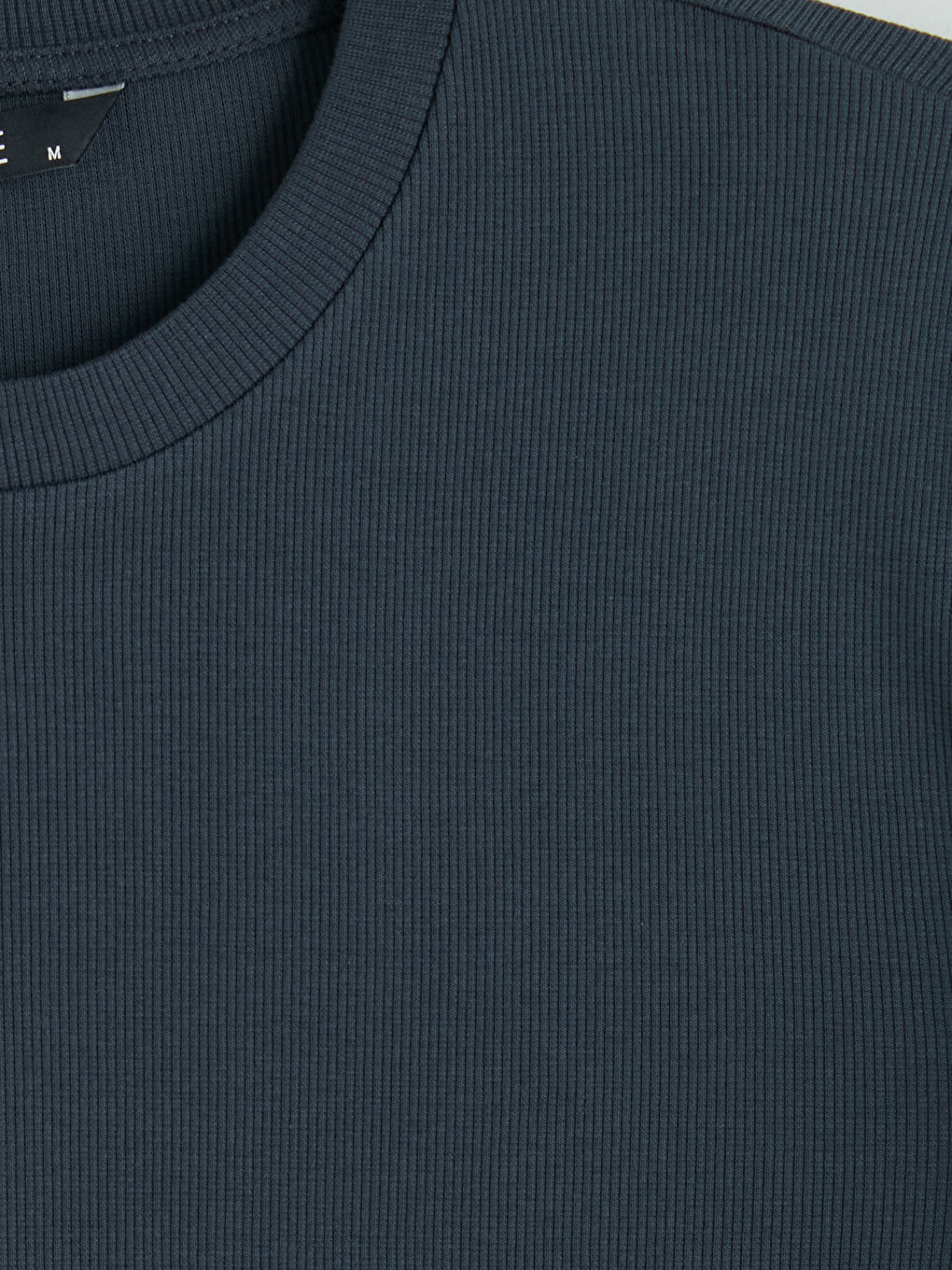 Lacivert Bisiklet Yaka Erkek Tişört-2